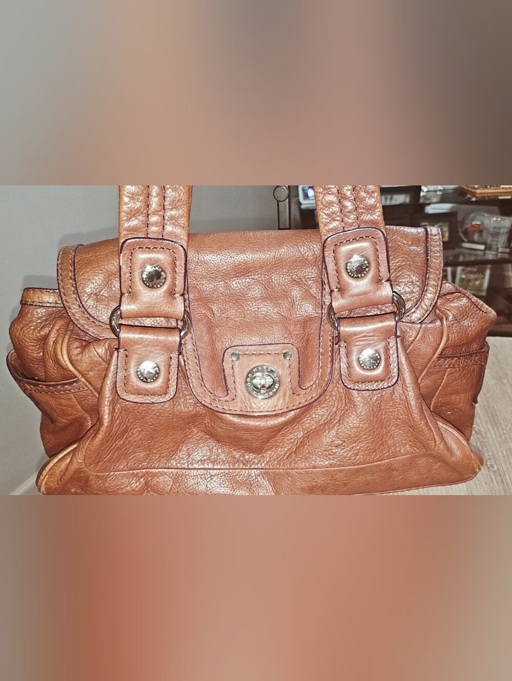 Vintage Marc by Marc Jacobs Totally Turnlock Quinn Satchel Brown Leather Bag - Picture 5 of 16